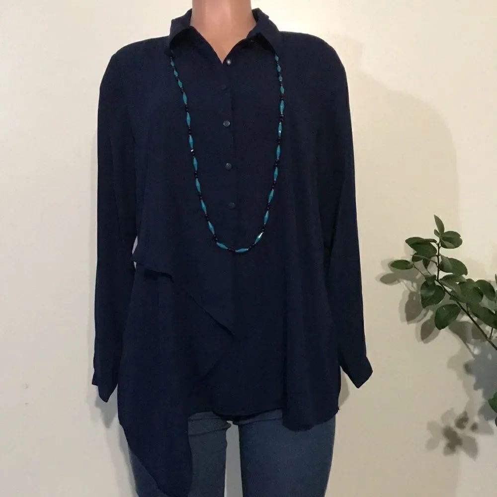 Joan Rivers Flowy Tunic w/ Draped Front Panel